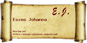 Eszes Johanna névjegykártya
